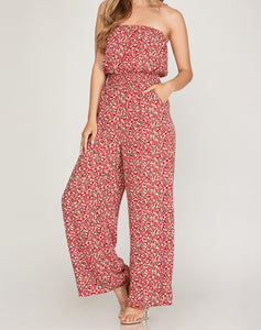 BLOOMING BABE JUMPSUIT - RED