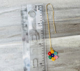 Flower thread earrings